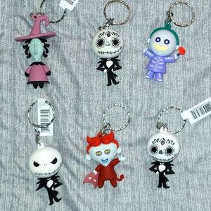 6 Nightmare before Christmas Collectible Character Keychains